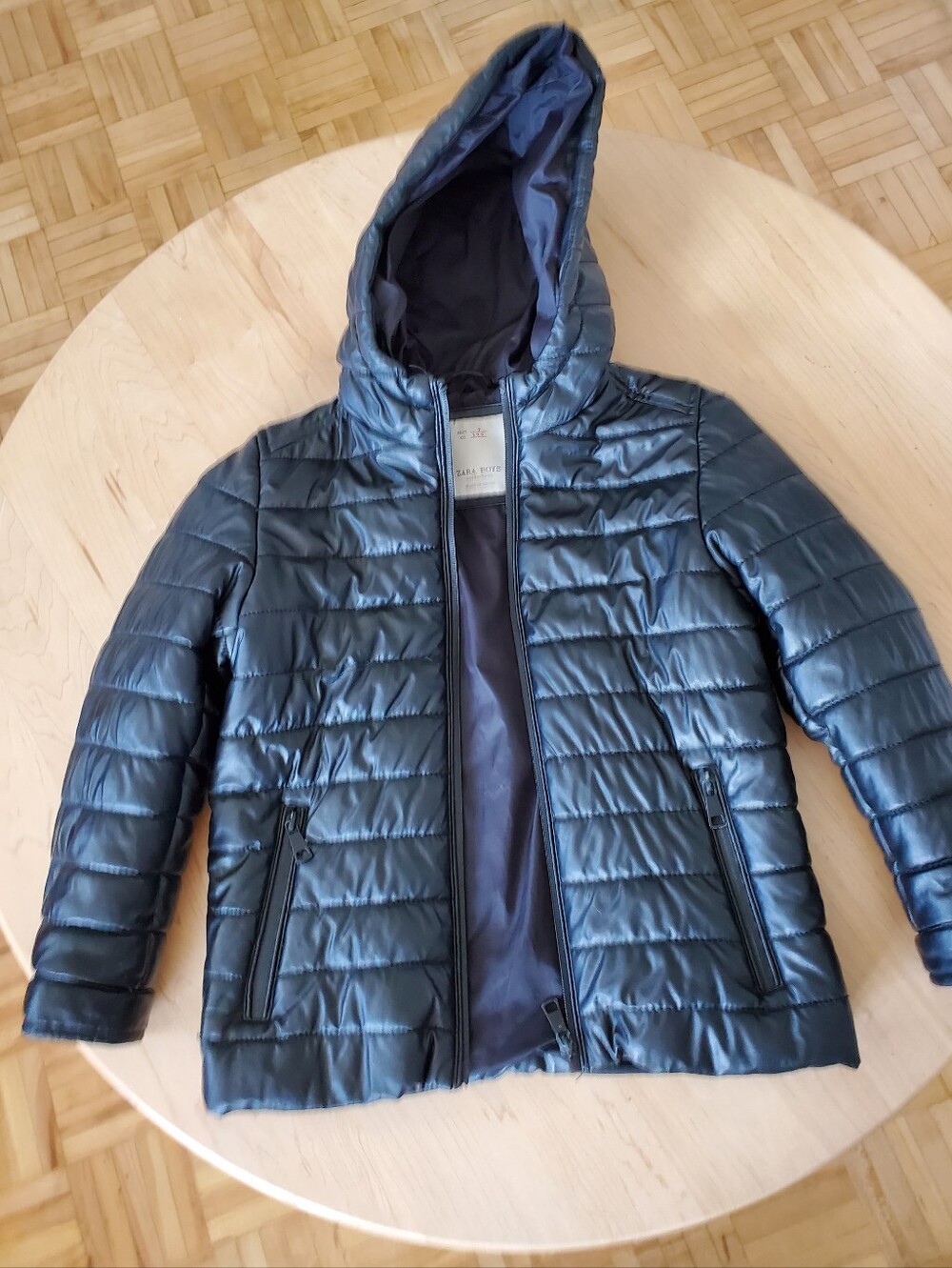 Zara Kids  Black Puffer Jacket With Hood